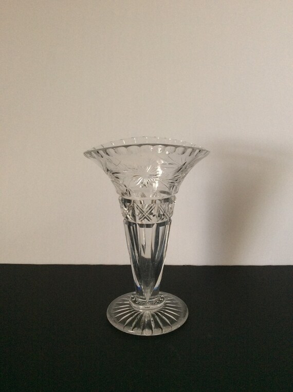 Vintage Webb Corbett 6 Inch Brilliant Cut Fine Crystal Vase Etsy