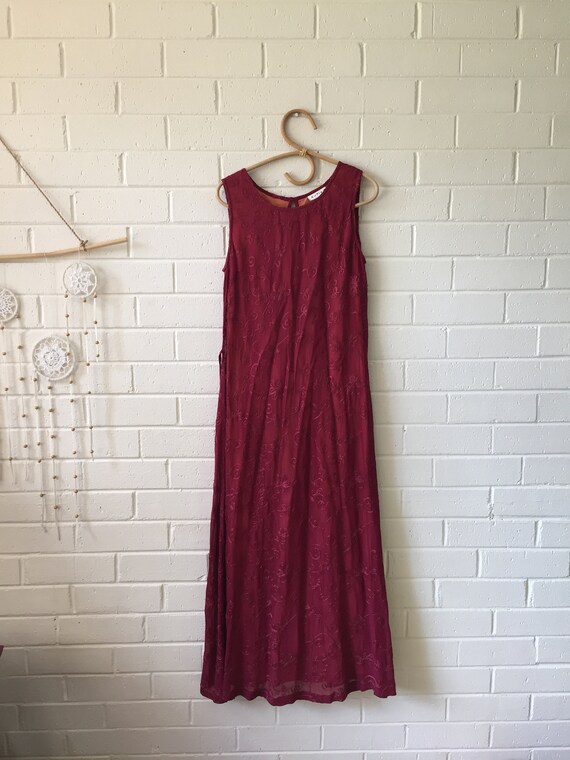 90s Gypsy Embroidered Maxi Dress | Indian Maxi Dre