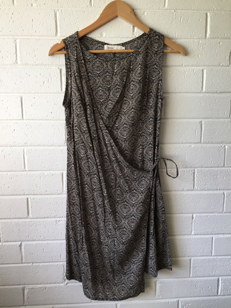 Bohemian Extra Small Hippy 90s Style Wrap Mini Dress Boho Grunge Hippie Small