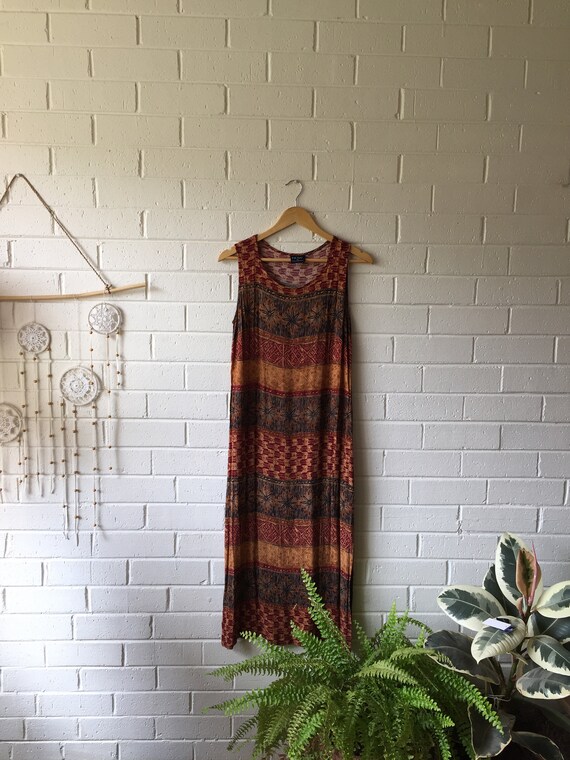 90s Vintage Boho Grunge Maxi Dress | Bohemian Maxi