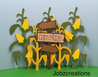 Corn Maze Die Cuts: Paper Piecing Embellishments, Scrapbook Card Making (6 Piece Set)