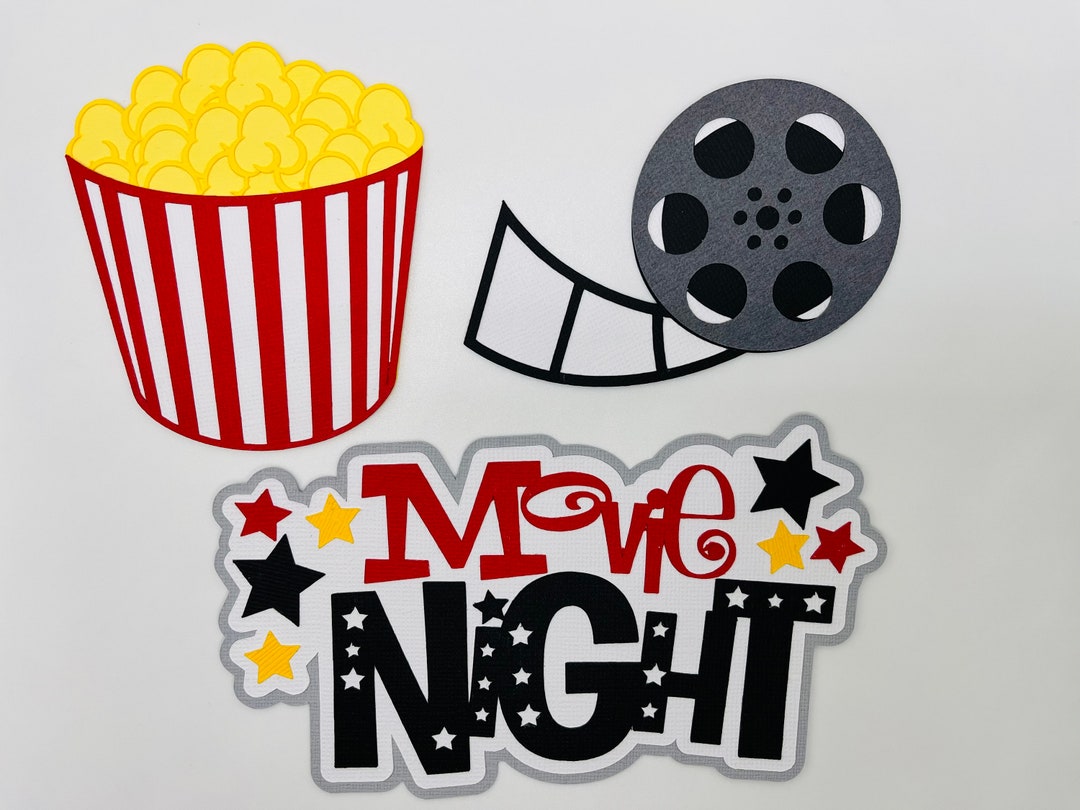 Handmade Die Cuts MOVIE NIGHT Title Popcorn Bucket Movie Reel Etsy