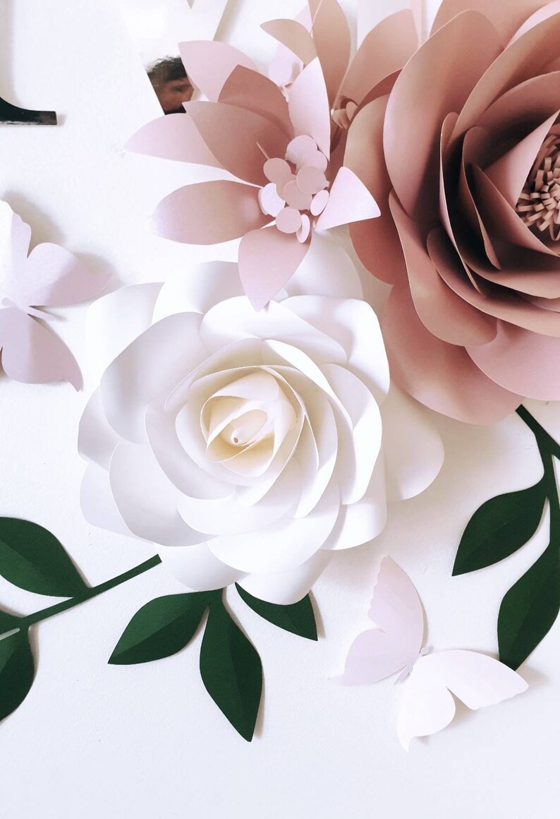 Paper Flowers /paper Flower Set/ Wall Decor/nursery Room Etsy