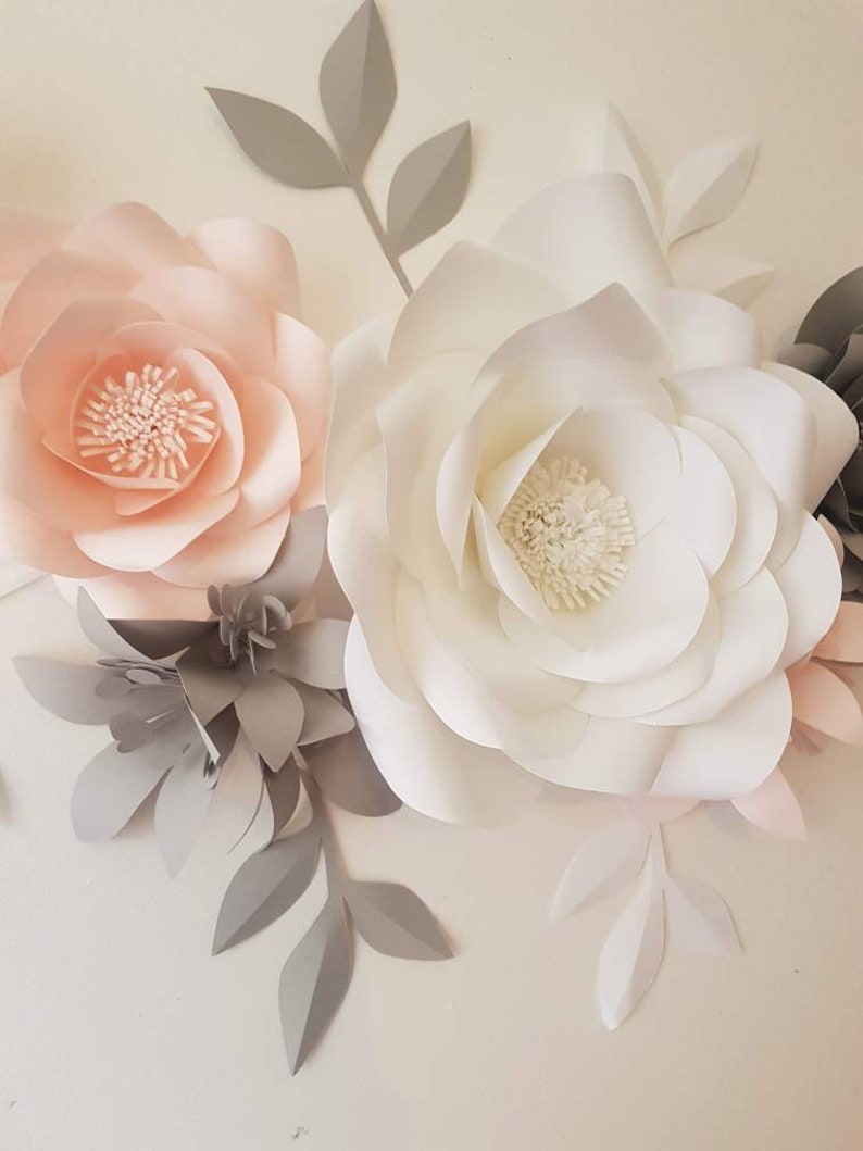 Paper Flowers /paper Flower Set/ Wall Decor/nursery Room Etsy