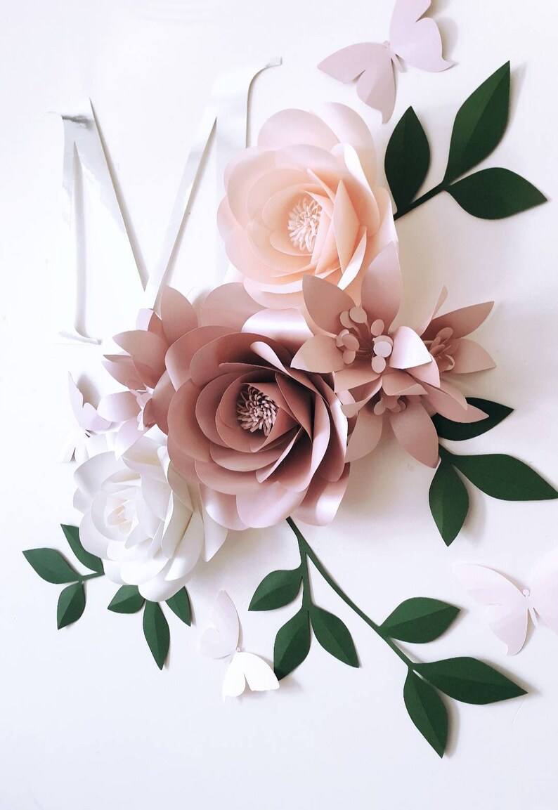 Paper Flowers /paper Flower Set/ Wall Decor/nursery Room Etsy