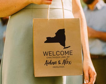 Wedding welcome bag, gift bag, welcome bag for wedding guest, wedding favors bags, hotel wedding welcome bags, kraft, personalized