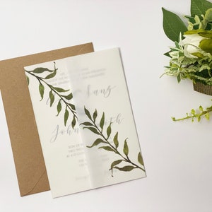 Greenery Vellum Wraps, Vellum Jacken 5 x 7 Einladung, gedruckt Eimaus