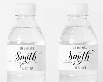 Wedding water bottle labels, waterproof water bottle labels, printed, stickers, personalized water bottle labels, custom, wedding favors