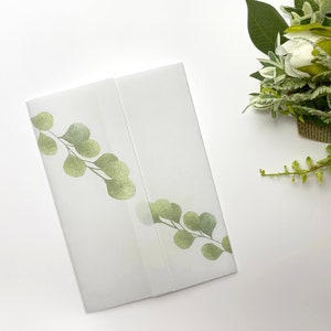 Greenery Vellum Wraps, Vellum Jacken 5 x 7 Einladung, gedruckt Eimaus