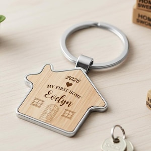 First home keyring, My First Home Keyring, Personalized Housewarming Key Chain, Set of 2 Moving House Gift, Couples new home, Housewarming