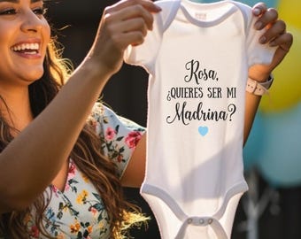 Spanish Godmother Proposal BODYSUIT, tia madrina, Will you be my godmother, Godmother gift, aunt godmother, godmother bodysuit baby gift