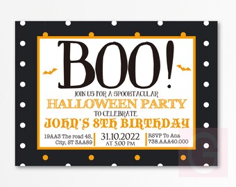 halloween birthday invitation halloween invitation for kids etsy