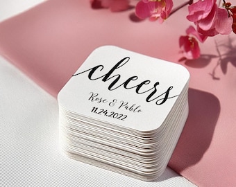 Hochzeitsuntersetzer, Hochzeitsgeschenke, Hochzeitsdekorationen, Hochzeitseinladungen, Hochzeitsuntersetzer, Papieruntersetzer, Riegel, Logos, Namen