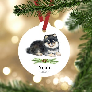 Personalized Pomeranian Dog Christmas Ornament or Dog Memorial Gift, Pet memorial ornament, black, white or brown pomeranian, german spitz