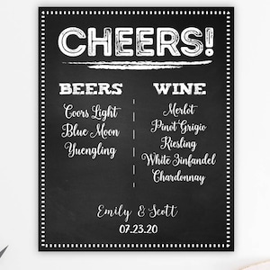BAR menu personalizable, boda, Bebidas, cocktails, drinks, Decoracion bodas, Descarga Inmediata, Imprimible, cartel, poster, pizarra