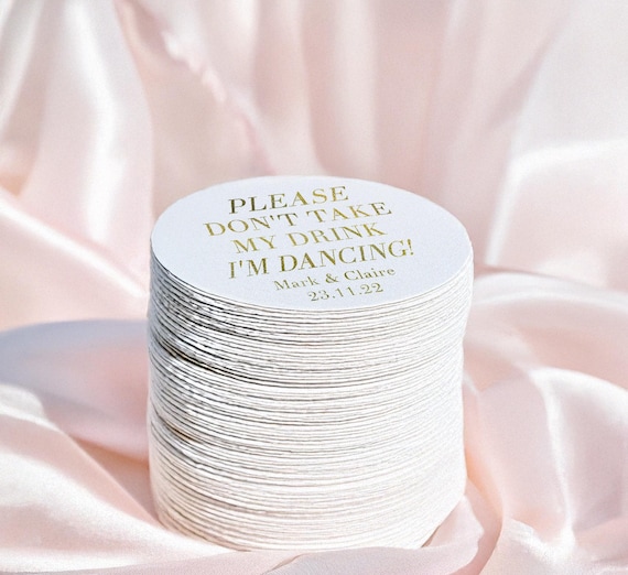 Posavasos para Bodas personalizados, gold foil, decoracion de bodas, mesas boda, posavasos bar, logo, nombre, novios, wedding coasters