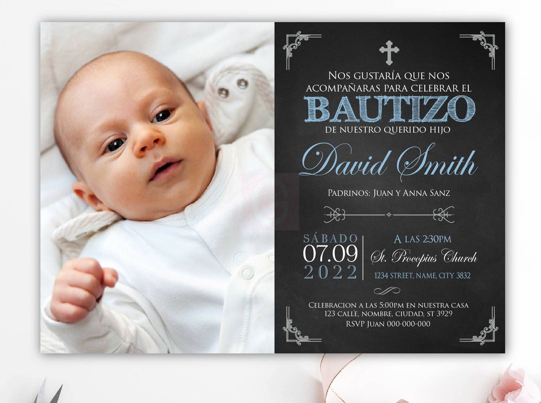 Baptism Invitation Boy Spanish, Baptism Invitation Boy Printable ...