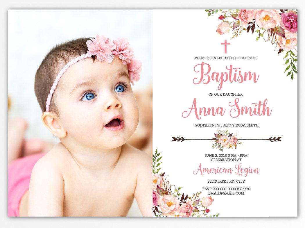 baby baptism invitation cards