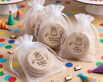 Kids Birthday Party Favor Personalized Wooden Yo-Yo | Custom YoYo | Engraved Name Gift | Party Bag Filler | Birthday Keepsake