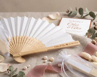 Custom Wedding Summer Fans, Custom Wedding Hand Fans, Bamboo Fans for Guests, Wedding Favor Fans in Bulk, Monogram Wedding Favors gift