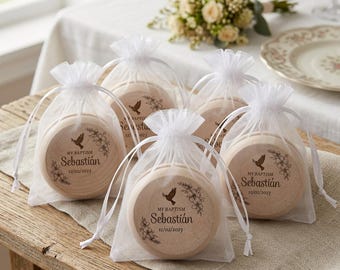 Baptism Favors for Kids Personalized Wooden Yo-Yo | Custom Baptism Gift | Engraved YoYo with name and date | Christening Favor