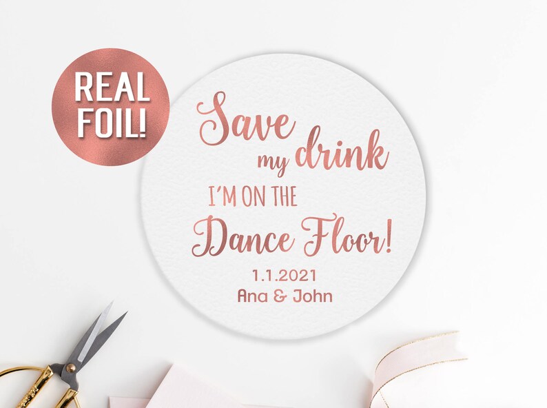 Rose Gold Personalized Coasters Wedding Coasters Custom Etsy