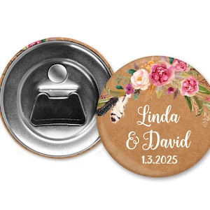 Custom Bottle Opener, Wedding Bottle Opener, Wedding favors for guests, Wedding magnets, Fridge Magnets, Beer bottle opener, personalized