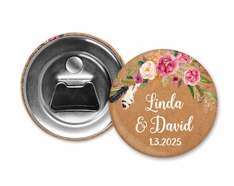 Custom Bottle Opener, Wedding Bottle Opener, Wedding favors for guests, Wedding magnets, Fridge Magnets, Beer bottle opener, personalized
