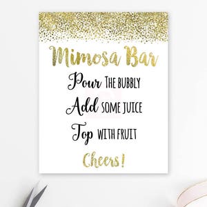 Gold Mimosa Bar Sign, Mimosa Bar Printable, Mimosa Bar Instant Download ...