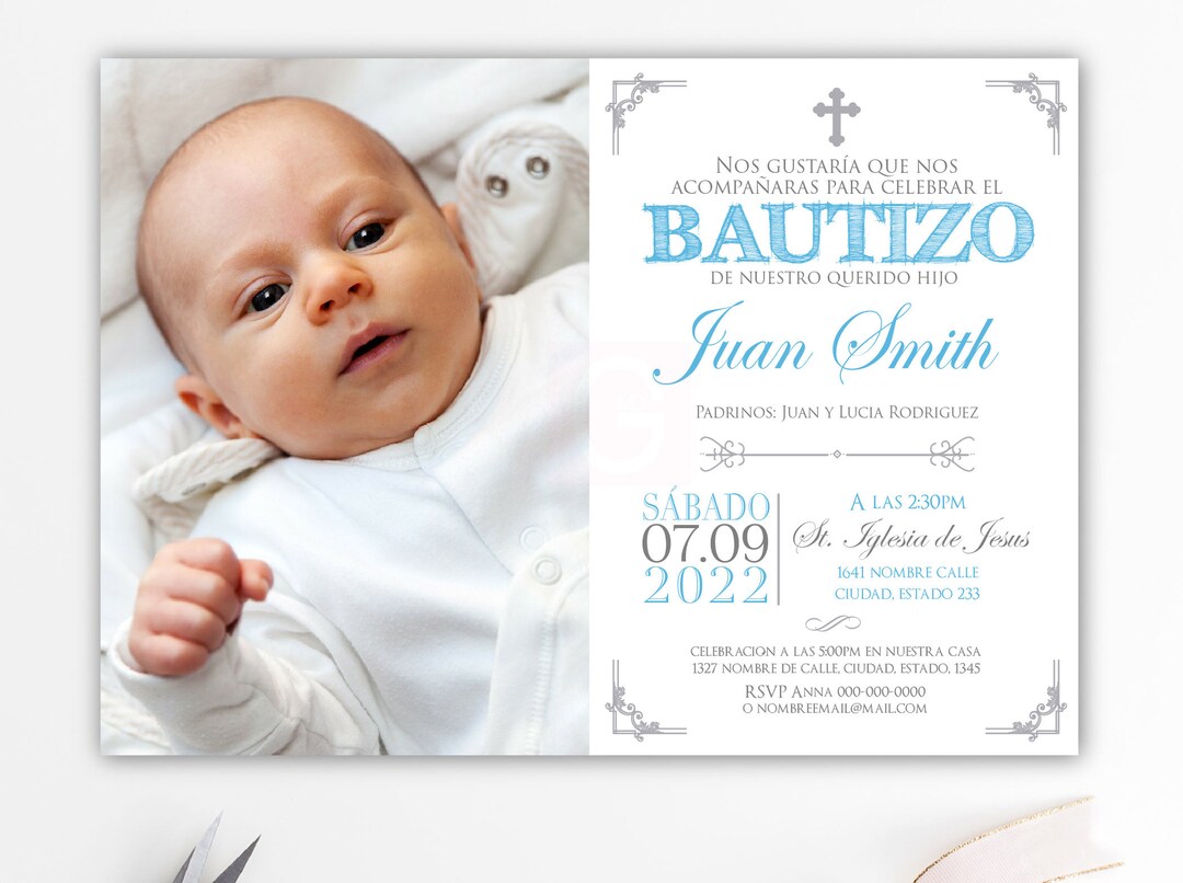 Baptism Invitation in Spanish Baptism Invitation Bautizo Etsy