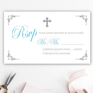 baptême rsvp, baptême rsvp, imprimable, mon baptême, cartes de baptême, fichier numérique, baptême, communion, argent, baptême argent BFC02
