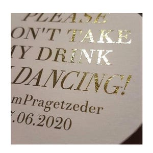 Personalized Wedding Coasters, Personalized Coasters, Wedding Coasters, Custom Coaster, Wedding Favors, Please Dont take My drink Im Dancing image 6