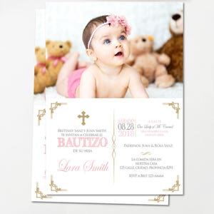 Baptism Invitation Spanish, Baptism Invitation Girl Printable, Baptism ...