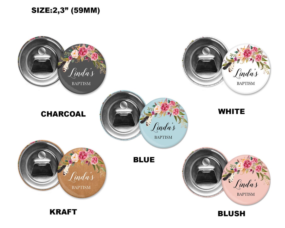 Baptism Favors Girl Custom Bottle Openers Baptism Etsy