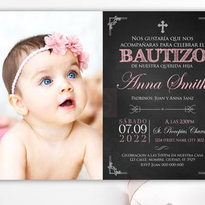 Baptism Invitation Spanish, Baptism Invitation Girl Printable, Baptism ...