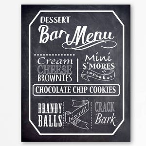 Menu Boda pizarra personalizable, Wedding menu, postres, Decoracion bodas, Regalo bodas - Descarga Inmediata - Imprimible, dessert menu