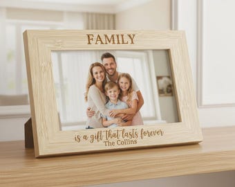 Personalisierter Bilderrahmen mit den Namen der Familie und der Kinder, gravierter Bilderrahmen, einzigartiges Geschenk für Eltern, Großeltern, Zuhause, Weihnachtsgeschenk