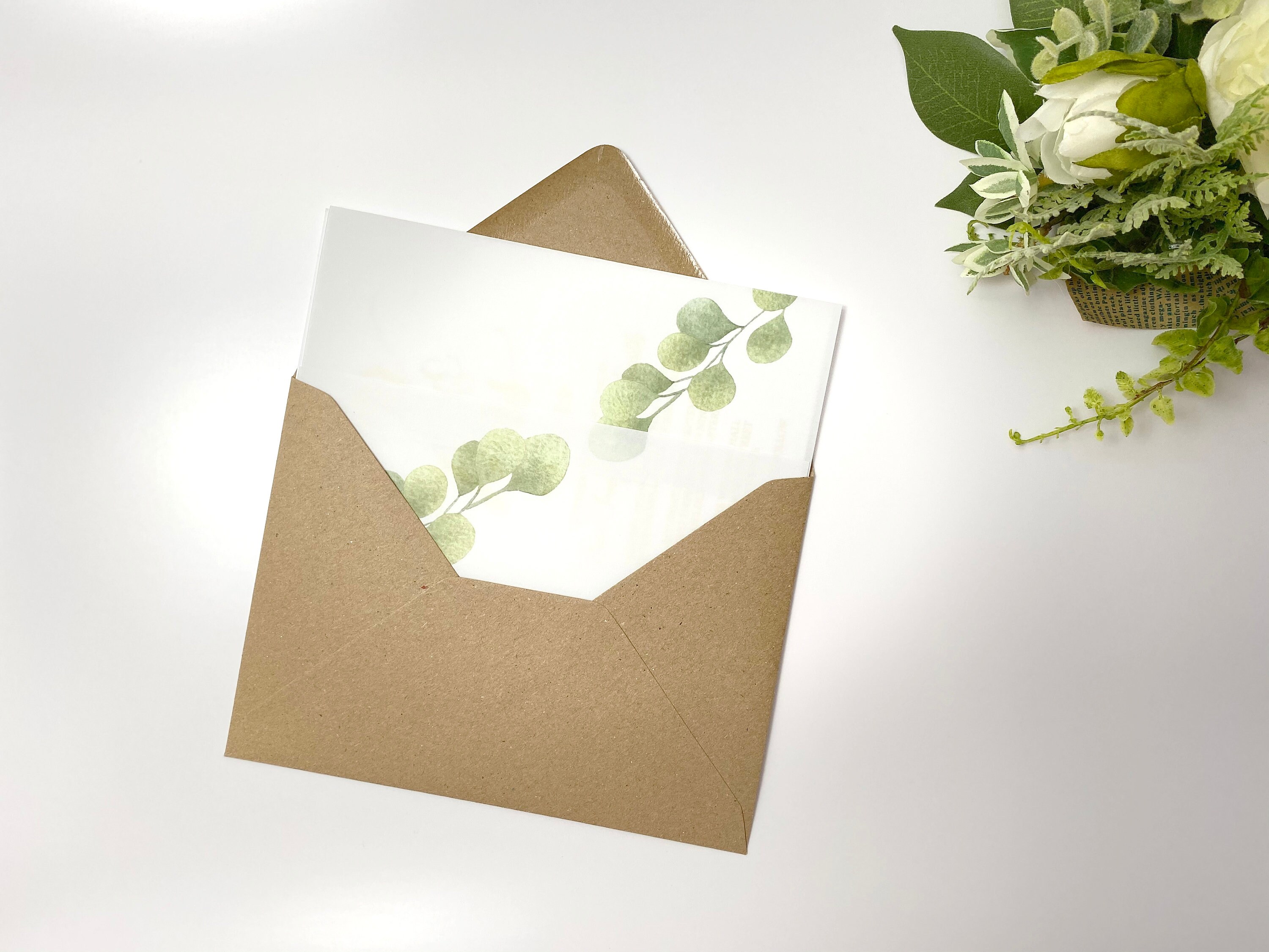 Greenery Vellum Jacket for 5x7 Wedding Invitations Vellum Etsy
