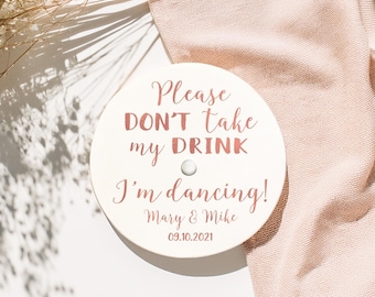 Personalisierte Hochzeitsuntersetzer, Goldfolie, Hochzeitsdekorationen, Hochzeitstische, Baruntersetzer, Logo, Name, Braut und Bräutigam, Hochzeitsuntersetzer