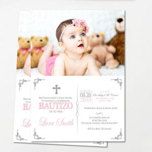 Baptism Invitation Spanish, Baptism Invitation Girl Printable, Baptism ...