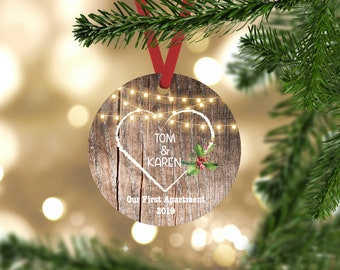 Our first Apartment Christmas Ornaments, our first christmas ornament, first christmas in new home ornament, Personalized Couples Gift