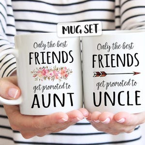 Due tazze personalizzate per amiche, regalo per le migliori amiche, annuncio di gravidanza, regalo originale, Natale, set di due tazze, sorpresa di gravidanza