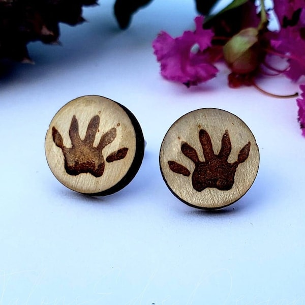 Opossum Handprint Stud - Possum - Marsupial - Opossums - Stud Earrings