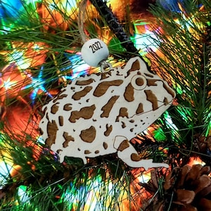 Pacman Frog Ornament - Personalized - Add Your Pet&#39;s Name -  Ornament - Amphibian - Frogs - Horned Frog - Holiday - Christmas Tree