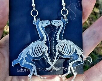 Llama Skeleton Acrylic Earring - Ungulate Earrings - Dangle - Drop Earrings
