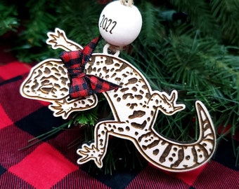 Gecko Ornament - Personalized - Add Your Pet's Name - Leopard Gecko- Fat Tail Gecko - Ornament - Lizard - Reptile - Lizards - Christmas Tree