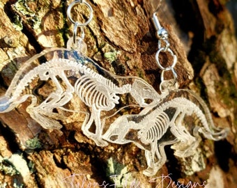 Beaver Skeleton Acrylic Earring - Rodent Earrings - Dangle - Drop Earrings