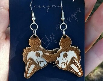 Opossum Earrings - Drop Earrings - Dangle Earrings - Marsupial -