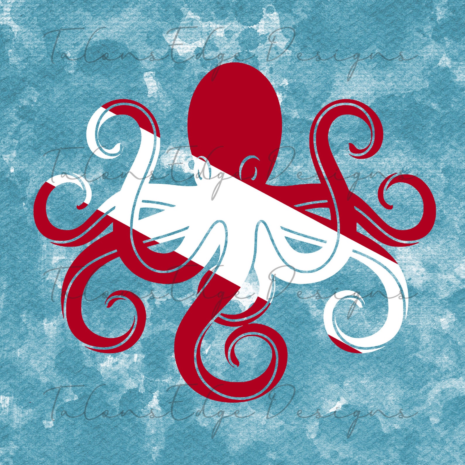 Octopus Scuba Dive Flag Vinyl Decal SCUBA Diving Car Etsy