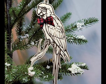 Macaw Parrot Ornament - Personalized - Add Your Pet's Name - Bird Parrot Ornament